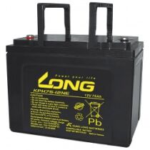 Long KPH75-12NE akkumulátor kerekesszékhez ,12V/75Ah, 260x170x202mm