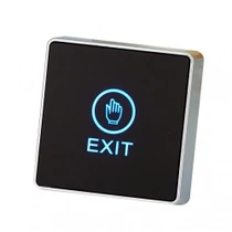 CONTROL műanyag, érintős nyomógomb, 86x86x21mm, falon kívüli, NO/C/NC kimenet, Kék/zöld (standby/aktív) 12Vdc, LED világítás