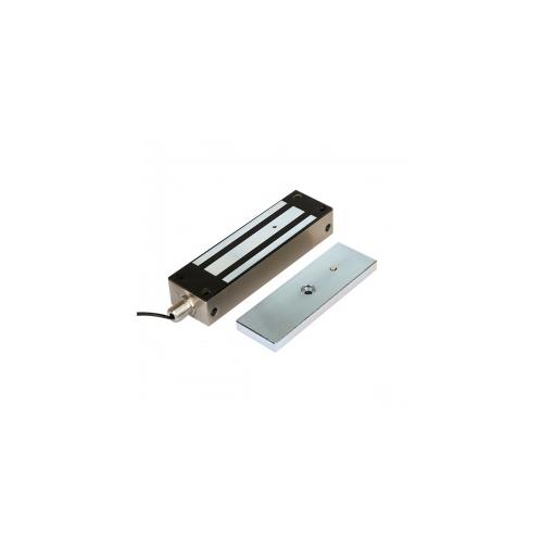 INOX rátét síkmágnes, 500kg tartóerő, 12/24Vdc tápfeszültség (jumperrel állítható), 220x60x42mm, kültéri használatra is,  2 év garancia!