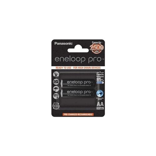 Panasonic Eneloop Pro 1,2 V, 2500 mAh, AA, Ni-Mh akkumulátor, 2 db