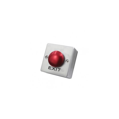 CONTROL falon kívüli, alumínium, beltéri mikrokapcsolós nyomógomb "EXIT" felirattal, piros gomb, NO/NC, 53x53x28mm