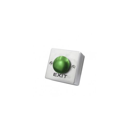 CONTROL falon kívüli, alumínium,  beltéri mikrokapcsolós nyomógomb "EXIT" felirattal, zöld gomb, NO/NC, 53x53x28mm