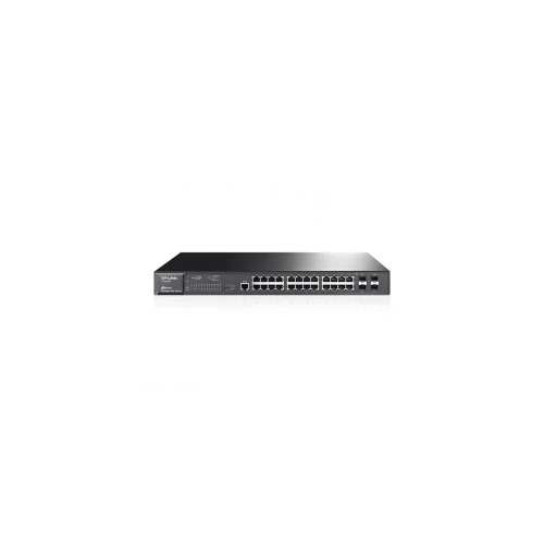 TP-Link T2600G-28MPS (TL- SG3424P) JetStream™ 24 portos gigabites L2 vezérlésű PoE+ Switch, 24 gigabites RJ45 port, köztük 4 kombinált RJ45/SFP port,