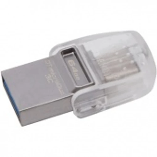 Kingston 64GB Data Traveler MicroDuo 3C USB3.1 + USB Type-C pendrive átlátszó